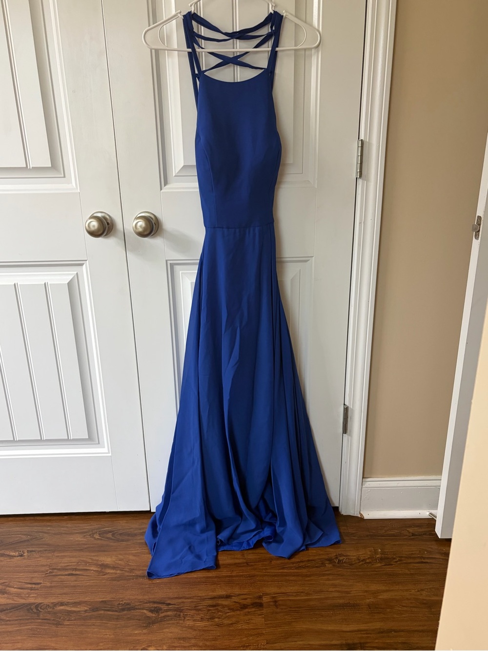 Elegant Blue A-Line Chiffon Dress